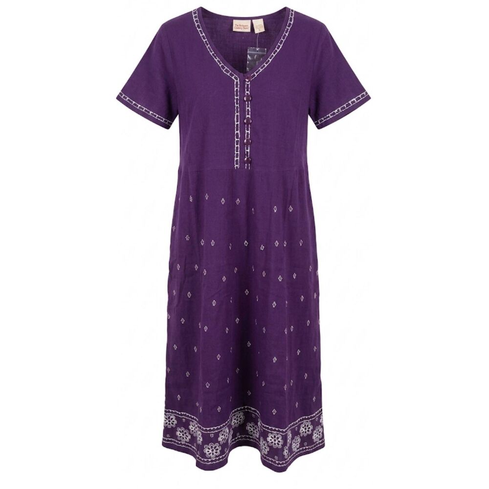 Vermont country store womens medium dress midi purple babydoll Cottagecore